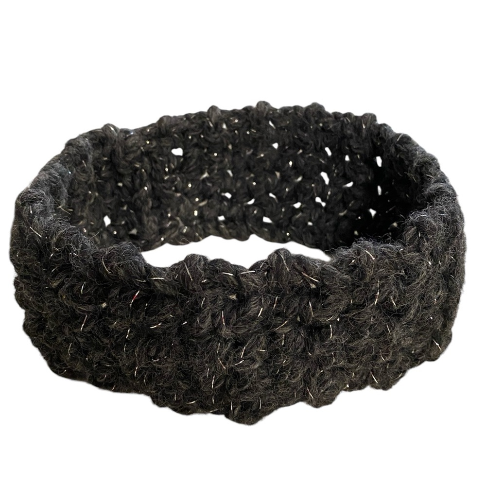 Crochet headband dark gray